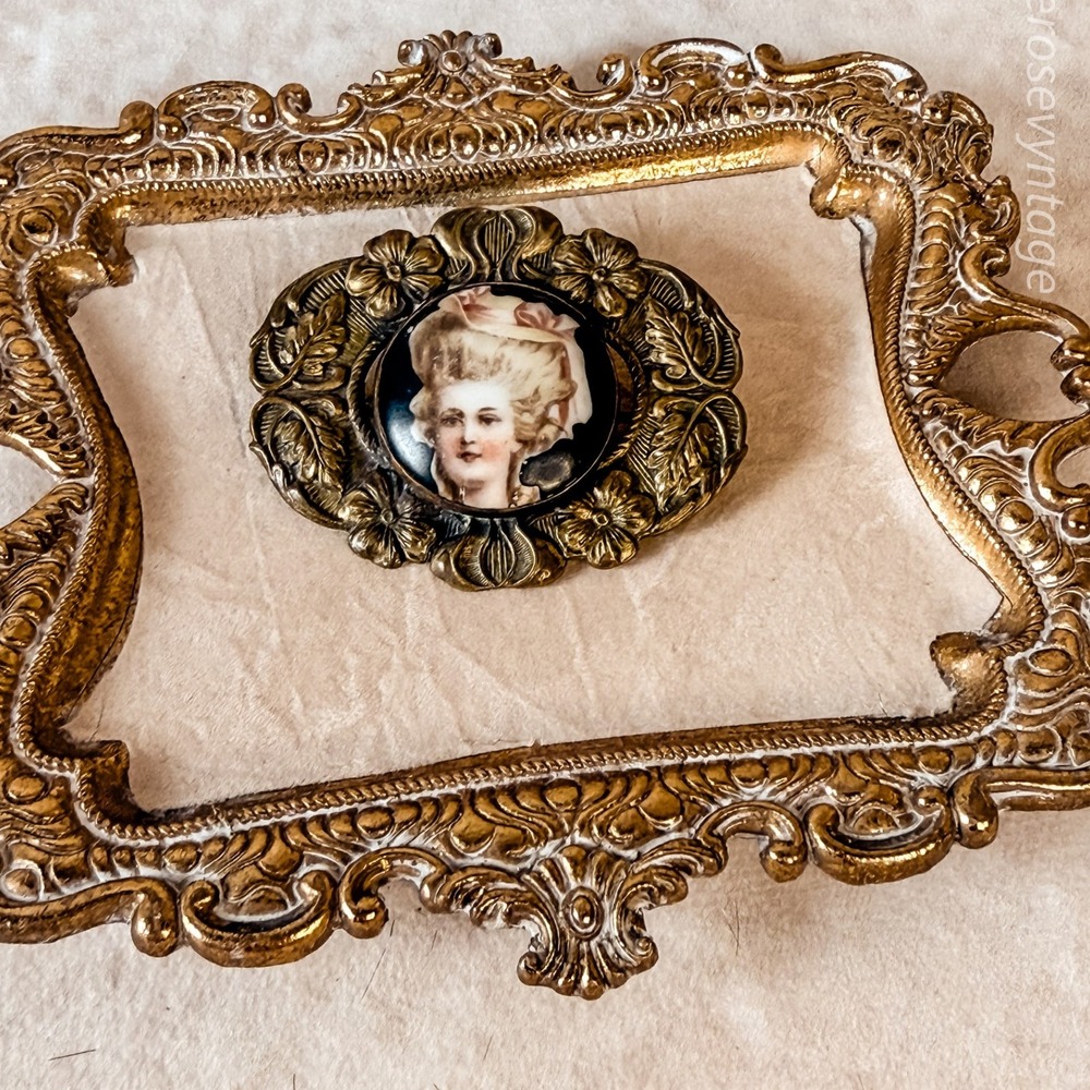 Antique Hand Painted Portrait on Pocelain